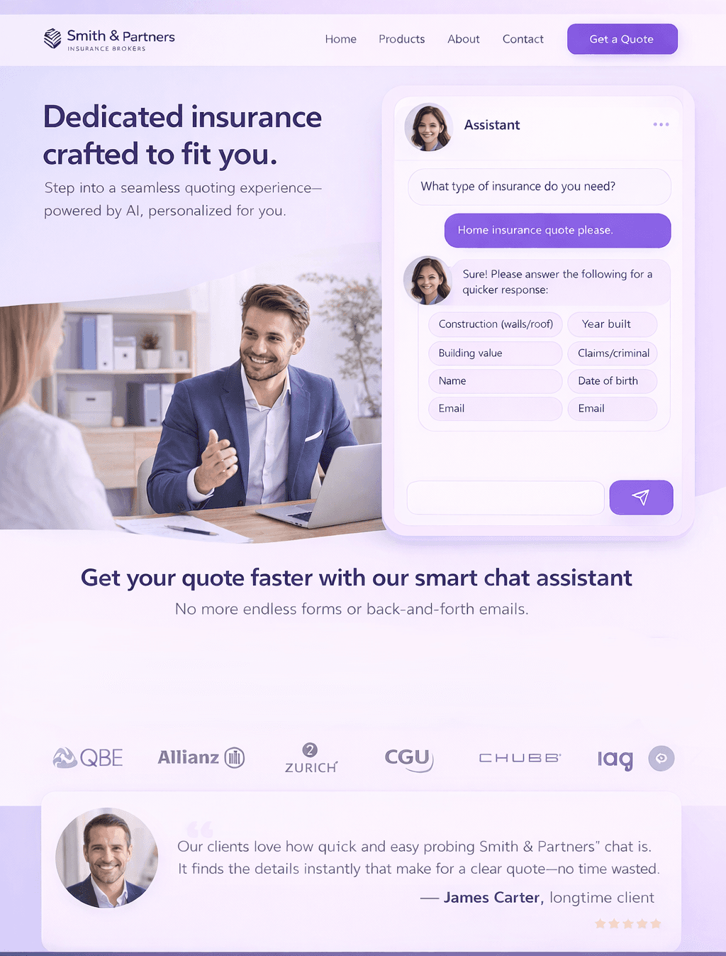 JordanAI Insurance Broker Website